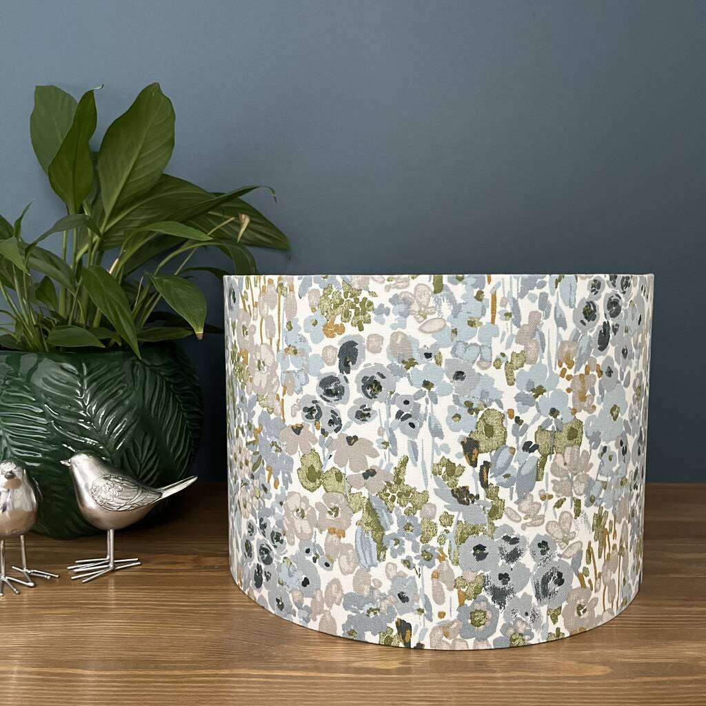 Ennerdale Mineral Floral Drum Lampshades By Eve Scott Lighting