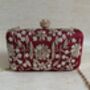 Maroon Handcrafted Rectangular Clutch Bag, thumbnail 7 of 9