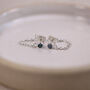 Sterling Silver Chained Birthstone Mini Studs, thumbnail 4 of 5