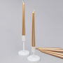 G Decor Velaré Brass Gold Set Of Two, 10 Or 20 Tall Hand Finished Opaline Dinner Candles And Taper Candles, thumbnail 1 of 3