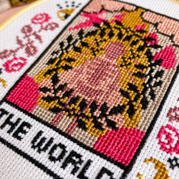 'The World' Tarot Cross Stitch Kit, 2 of 4