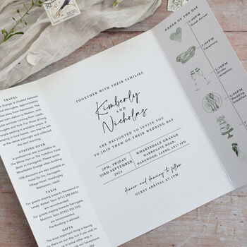 Periwinkle Gatedfold Wedding Invitation, 3 of 7