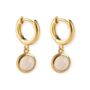 Pink Chalcedony Hoop Earrings In Gold Plated Silver, thumbnail 3 of 10