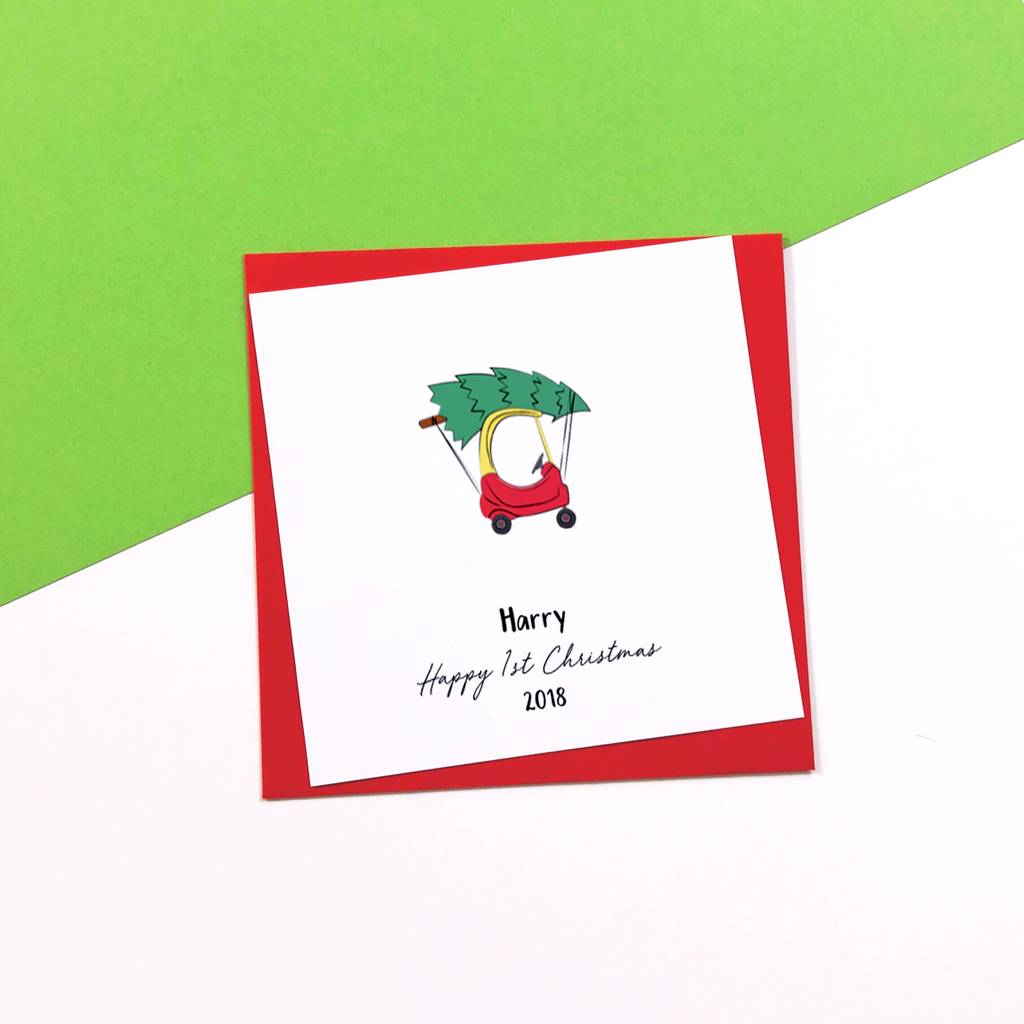 Personalised Little Car First Christmas Card