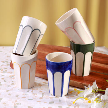 G Decor Colour Arches Handmade And Hand Painted Ceramic Tumblers, Cups And Mugs, 3 of 8