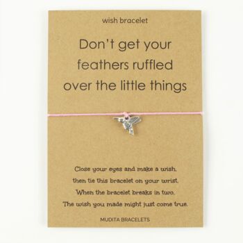 Don't Get Your Feathers Ruffled Hummingbird Wish Bracelet, 3 of 4