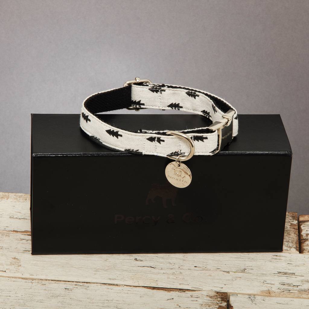 The Balmoral Black And White Fir Tree Dog Collar, 1 of 3