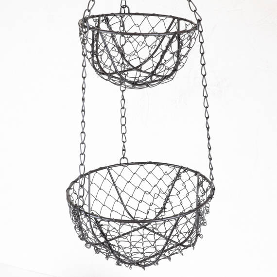 duo chicken wire hanging basket by dibor | notonthehighstreet.com