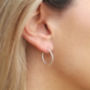 Small Faceted Silver Hoop Earrings, thumbnail 2 of 6