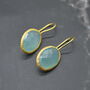 Aqua Chalcedony Gold Earrings: Dangle Drop, Silver, thumbnail 2 of 7