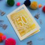 Personalised 50th Birthday Card Papercut Flower Design, thumbnail 6 of 8