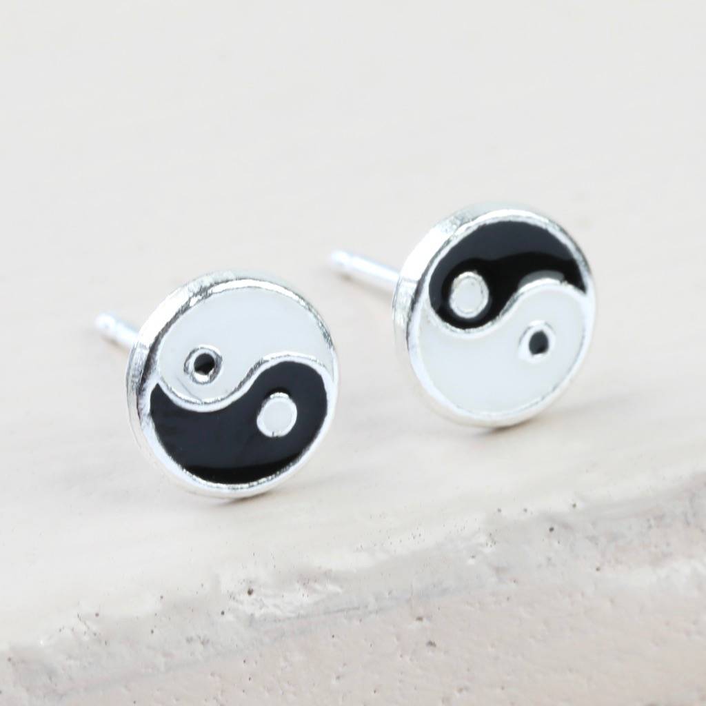 sterling silver yin yang stud earrings by lisa angel