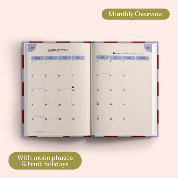 2027 Diary | A5 Hardcover Week To View | Blueberry Check, 4 of 8