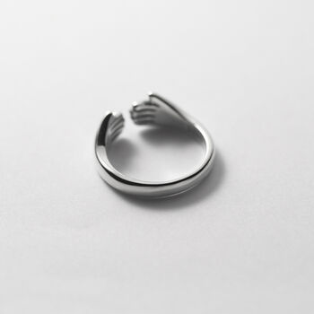 Sterling Silver Adjustable Hug Ring, 3 of 5