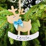 Personalised Reindeer And Bow Christmas Tree Decoration, thumbnail 1 of 2