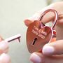 Personalised Rose Gold Plated Lovers Padlock, thumbnail 5 of 11