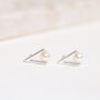 Silver Colour V Shaped Studs With Pearl Detail, thumbnail 3 of 3