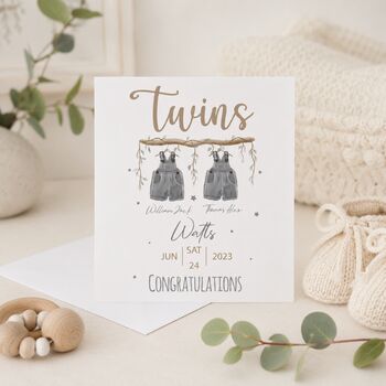 Personalised Twins Congratulations Card, 2 of 7