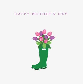 Happy Mother's Day Tulips In Wellie Card, 2 of 2