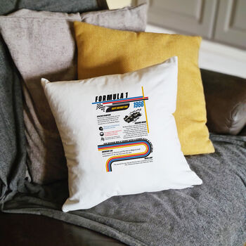 Personalised F1 Season Cushion Birthday Gift For Formula One Fan, 2 of 7