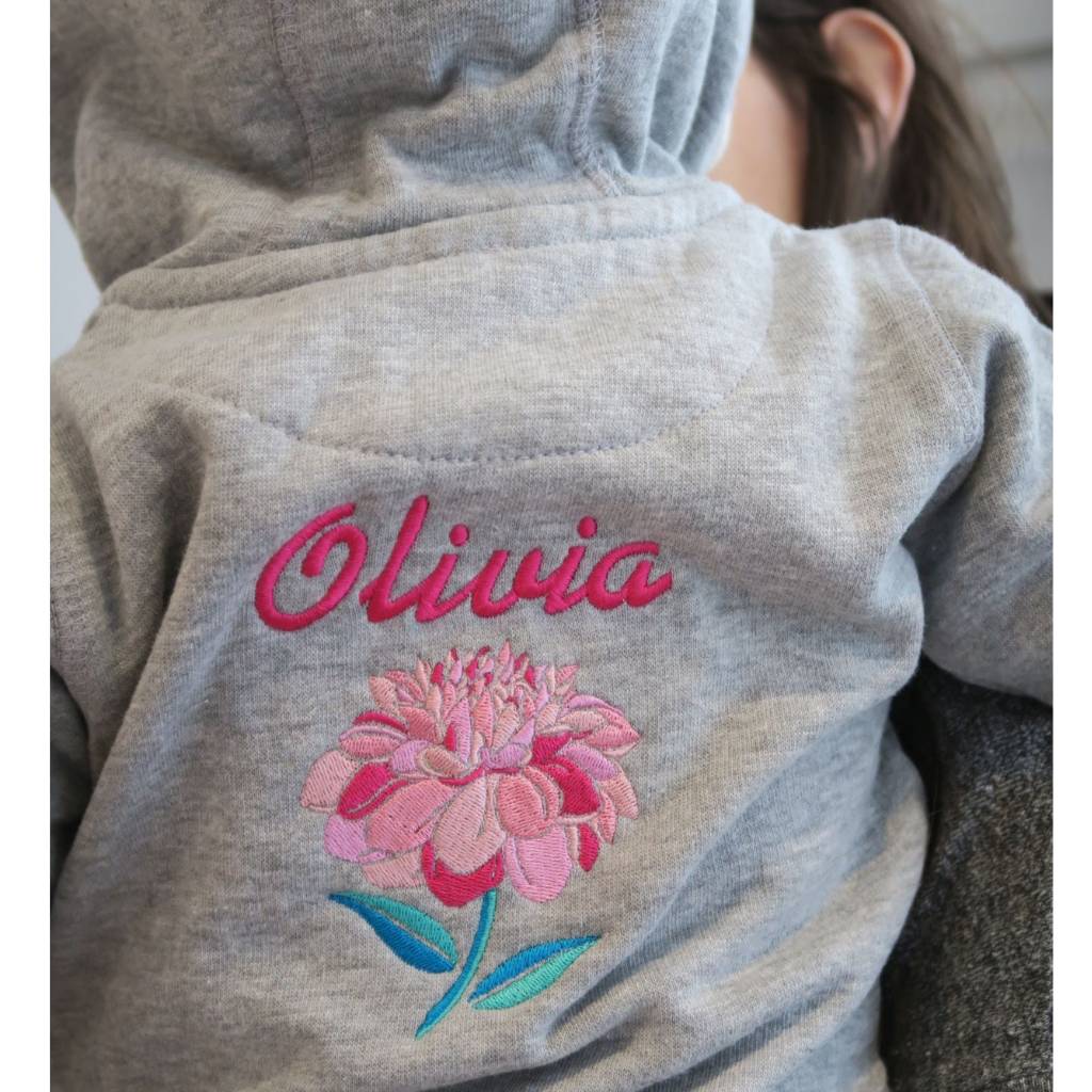 Personalised Embroidered Flower Hooded Top For Baby, 1 of 3