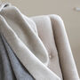Pale Beige And Grey Merino Lambswool Throw, thumbnail 5 of 5