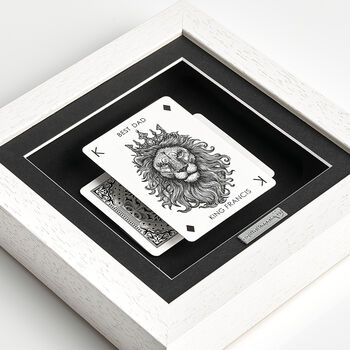Personalised Best Dad Gift Royal Lion Playing Card Frame, 3 of 9