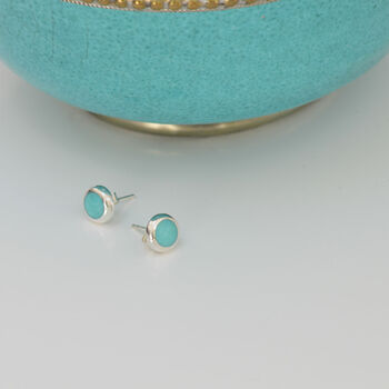 Turquoise And Silver Stud Earrings, 5 of 7