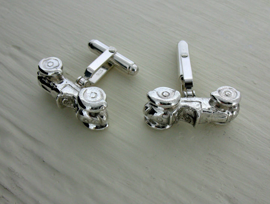 Image of Sterling Silver Healey Silverstone Cufflinks, Silver