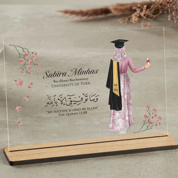 Personalised Muslim Graduation Gift With Pink Flowers, 2 of 9