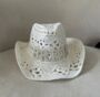 Bride To Be Pearl And Straw Cowboy Theme Hen Party Hat, thumbnail 1 of 2