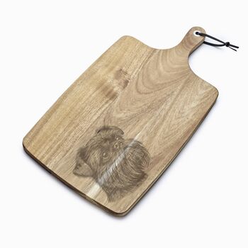 Personalised Griffon Bruxellois Engraved Acacia Serving Board, 3 of 11
