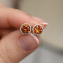 Sterling Silver November Citrine Birthstone Stud Earrings, thumbnail 1 of 5