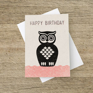 'Happy Birthday' Owl Birthday Card By The Strawberry Card Company