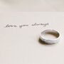 Sterling Silver Personalised Handwriting Hammered Ring, thumbnail 1 of 4
