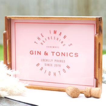Personalised Wooden Vintage Inspired Drinks Tray, 4 of 5