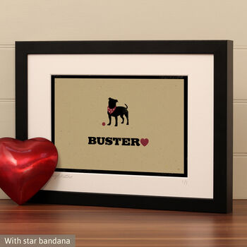 Personalised Staffy, Staffordshire Bull Terrier Print, 3 of 12