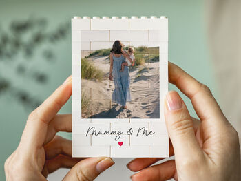 Personalised Mummy And Me Photo Block Keepsake First Mother's Day, New Mum And Birthday Gift, 9 of 12
