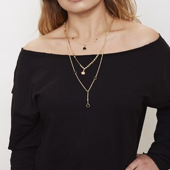 Long Gold Plated Multi Strand Blue Chalcedony Necklace, 6 of 9