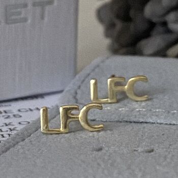 Liverpool Lfc Earrings Football Fan Gift For Her Gold Plated 925, 2 of 5