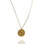 Gold Coin Evil Eye Pendant Necklace In Sterling Silver, thumbnail 2 of 8