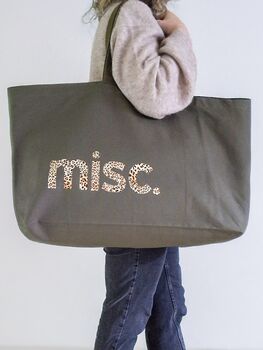 Personalised Oversized Tote Bag. Custom Text, 9 of 9