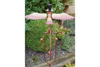 Toucan Top Hat Garden Wind Spinner One.37m Rusty Metal, 2 of 4