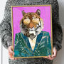 Custom Fashion Tiger Jungle Jacket Art Print, thumbnail 4 of 8