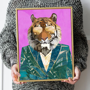 Custom Fashion Tiger Jungle Jacket Art Print, 4 of 8