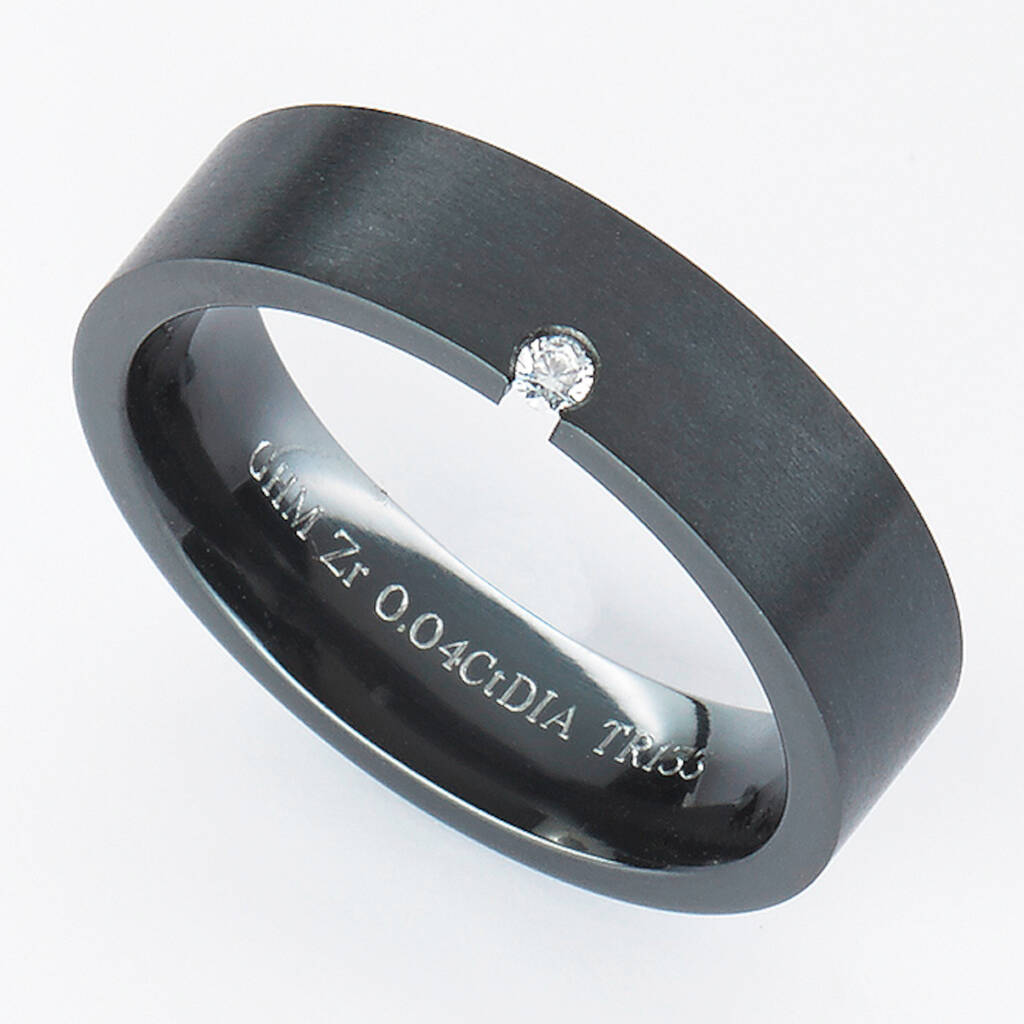 Ladies Diamond Set Zirconium Wedding Ring, 1 of 5