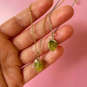 Personalised Peridot August Birthstone Necklace, 3 of 9