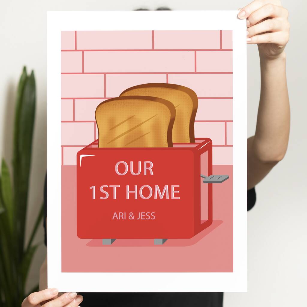 Personalised Kitchen Art Print, A Toast To Us, 1 of 8