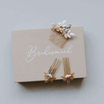 Butterfly And Foliage Bridal Or Bridesmaid Hair Comb, 5 of 8