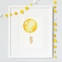 Personalised Kid's Bright Sunshine Yellow Balloon Print, thumbnail 1 of 10